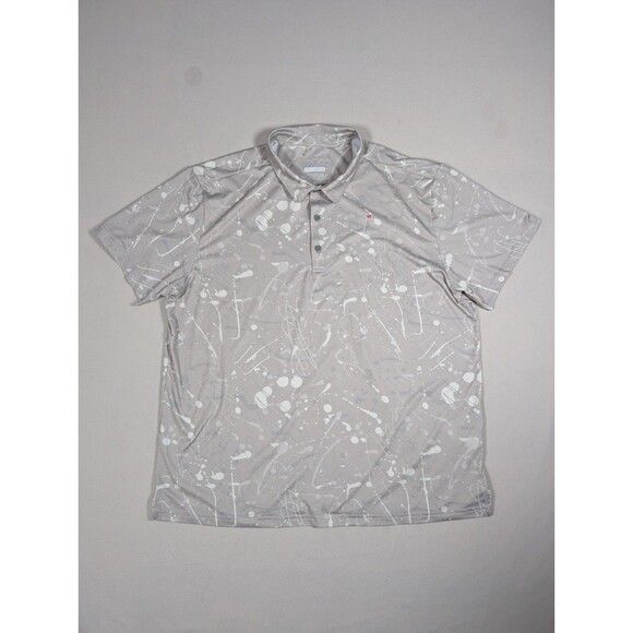 Hoolie Polo Shirt Mens XXL Drip Drop Print Golf Performance Stretch AOP - Picture 1 of 7